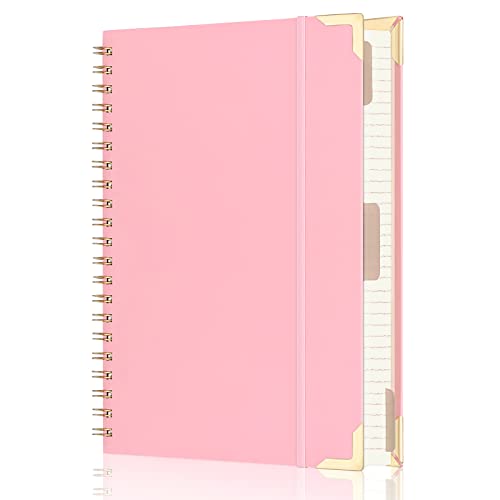 EOOUT Spiral Notebook 8.5 x 11 Hardcover Spiral Journals for Women, 300 Pages College Ruled 3 Subject for Work, Back to School, Gifts