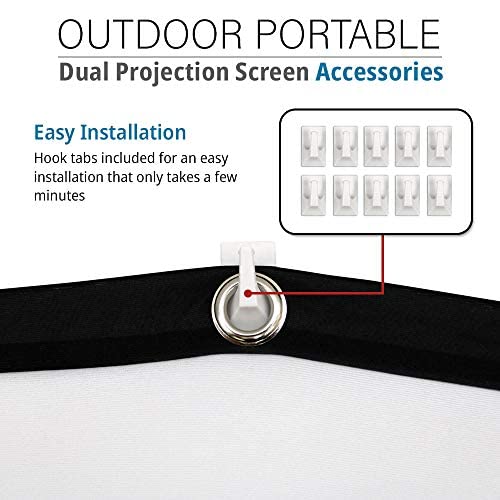 Akia Screens Dual Projector Screen Rear Front 120 inch 16:9 Portable Foldable Anti-Crease 8K 4K Ultra HD 3D Ready Indoor Outdoor Movie Home Theater Video AK-DIYOUTDOOR120H1