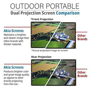 Akia Screens Dual Projector Screen Rear Front 120 inch 16:9 Portable Foldable Anti-Crease 8K 4K Ultra HD 3D Ready Indoor Outdoor Movie Home Theater Video AK-DIYOUTDOOR120H1