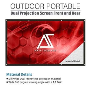 Akia Screens Dual Projector Screen Rear Front 120 inch 16:9 Portable Foldable Anti-Crease 8K 4K Ultra HD 3D Ready Indoor Outdoor Movie Home Theater Video AK-DIYOUTDOOR120H1