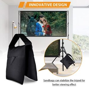 PHOPIK Projector Screen with Stand: 120 inch Portable Indoor Outdoor Projector Screen Fordable & Wrinkle-Free Outdoor Movie Screen with Carry Bag for Home Theater Camping and Recreational Events