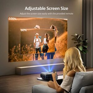 NexiGo PJ40 Movie Projector, 600 ANSI Lumens, Native 1080P, 4K Supported, 300 Inch, Auto Vertical Keystone, Zoomable, 20W Speakers, WiFi, Bluetooth 5.1, Compatible w/TV Stick, iOS, Android (Black)