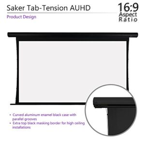 Elite Screens Saker Tab-Tension AcousticPro UHD Series, 100" Diagonal 16:9, 4K/8K Ultra HD Electric Sound Transparent Perforated Weave Drop Down Front Projector Screen, SKT100UH-E24-AUHD