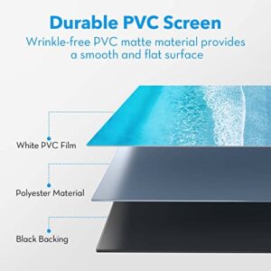 HYZ Projector Screen with Stand, 100 inch Large Indoor Outdoor PVC Movie Projection Screen 4K HD 16:9 Wrinkle-Free Design for Backyard Movie Night(Easy to Clean, 1.1Gain, 160°Viewing Angle&Carry Bag)