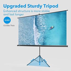 HYZ Projector Screen with Stand, 100 inch Large Indoor Outdoor PVC Movie Projection Screen 4K HD 16:9 Wrinkle-Free Design for Backyard Movie Night(Easy to Clean, 1.1Gain, 160°Viewing Angle&Carry Bag)