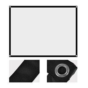 Yosoo Health Gear Portable Projector Screen, Foldable Anti-Crease White Projector Movie Screen Curtain Projection Screen for Home Outdoor Indoor(60 Inch)