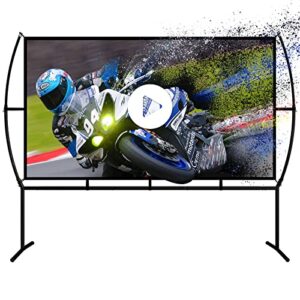 Projector Screen, 120 Inch Projector Screen and Stand, Portable Outdoor Projector Screen with Stand, Foldable Outdoor Movie Screen, 4K HD 16:9 Projection Screen with Carrying Bag