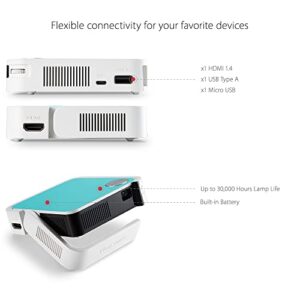 ViewSonic M1 Mini Ultra Portable LED Projector with Auto Keystone, JBL Speaker, HDMI, USB, Stream Netflix with Dongle (M1MINI)