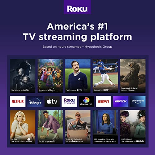 Roku Express (New, 2022) HD Streaming Device with High-Speed HDMI Cable and Simple Remote (no TV controls), Guided Setup, and Fast Wi-Fi