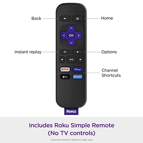 Roku Express (New, 2022) HD Streaming Device with High-Speed HDMI Cable and Simple Remote (no TV controls), Guided Setup, and Fast Wi-Fi