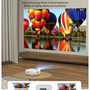 FunFlix Projector with WiFi and Bluetooth, 12000L/1080P Movie Projector Mini Portable Projector 300" Display, Support 4K, Built-in HiFi Speaker, Compatible HDMI/USB/PC/TV Box/iOS & Android Phone