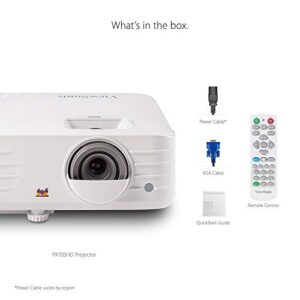 ViewSonic PX703HD 1080p Projector with 3500 Lumens DLP 3D Dual HDMI Sports Mode and Low Input Lag for Gaming, Stream Netflix with Dongle