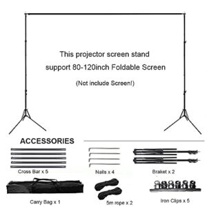 Projector Screen Stand for Indoor and Outdoor Projector Movies Screen Foldable Portable for Front and Rear Projection.