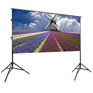 Projector Screen Stand for Indoor and Outdoor Projector Movies Screen Foldable Portable for Front and Rear Projection.