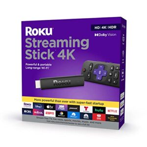roku streaming stick 4k 2021 | streaming device 4k/hdr/d. vision with roku voice remote and tv controls (renewed)