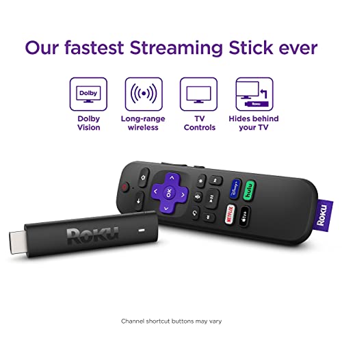 Roku Streaming Stick 4K 2021 | Streaming Device 4K/HDR/D. Vision with Roku Voice Remote and TV Controls (Renewed)