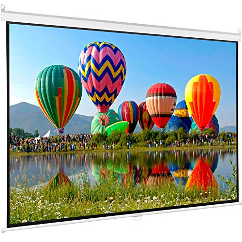 VIVO 100 inch Diagonal Projector Screen, 16:9 Projection HD, 4K 3D 1080P HD Manual Pull Down, PS-M-100