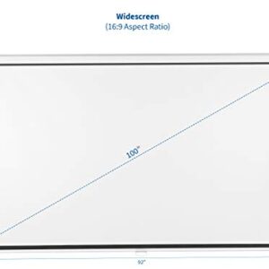 VIVO 100 inch Diagonal Projector Screen, 16:9 Projection HD, 4K 3D 1080P HD Manual Pull Down, PS-M-100