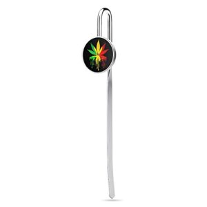 Dripping Rasta Weed Metal Bookmarks Vintage Personalized Book Marker for Men Women Gifts