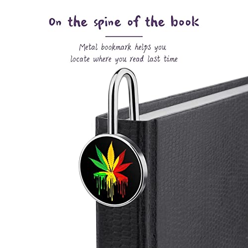 Dripping Rasta Weed Metal Bookmarks Vintage Personalized Book Marker for Men Women Gifts