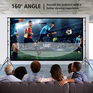 Projector Screen with Stand - VICIALL 120 inch Indoor Outdoor Projector Screen - 16:9 HD 4K Thickened Wrinkle-Free Movies Screen with Carry Bag for Home Theater Camping Travel Recreational Events