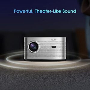 Projector with WiFi and Bluetooth,Hasatek 1600 ANSI Lumens Projector 4k Supported Video Projector, Android TV,Auto Focus,Electronic Keystone Correction，Full HD 1080P Home Theater Movie Projector