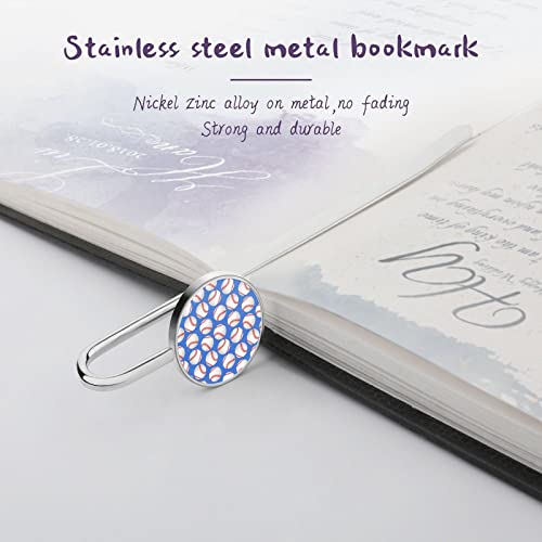 Baseballs Metal Bookmark Vintage Silver Book Marker Clip Unique Christmas Teacher Birthday Gifts 1.2"