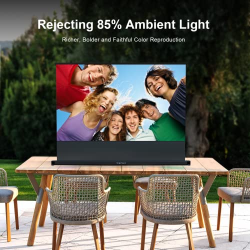 WEMAX 50 Inch ALR Portable Projector Screen, Small Mobile Tabletop Screen, HD 16:9 Pull Up Retractable Projection Screen for Travel Camping Business Presentations Meeting, Any Indoor Outdoor Use