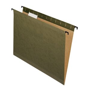 pendaflex surehook reinforced hanging folders, letter size, standard green, 20 per box (8-1/2 x 11)
