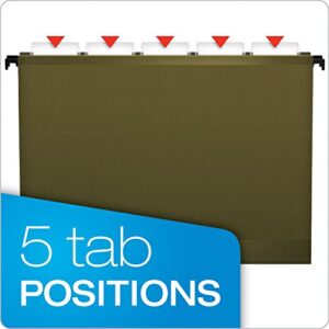 Pendaflex SureHook Reinforced Hanging Folders, Letter Size, Standard Green, 20 per Box (8-1/2 x 11)