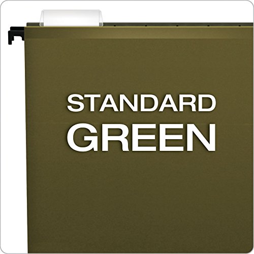 Pendaflex SureHook Reinforced Hanging Folders, Letter Size, Standard Green, 20 per Box (8-1/2 x 11)