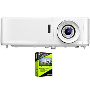 optoma uhz50 compact smart 4k uhd laser home entertainment projector bundle with premium 4 yr cps enhanced protection pack