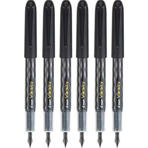pilot varsity disposable fountain pens, black ink (90010), pack of 6
