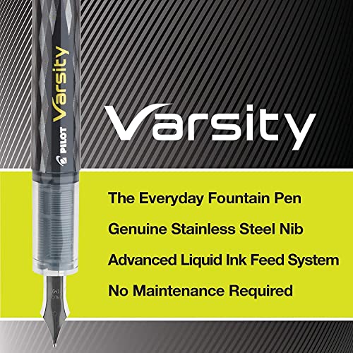 Pilot Varsity Disposable Fountain Pens, Black Ink (90010), Pack of 6