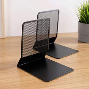 Office Bookends Metal Black Bookends，Book Stands Lightweight & Durable Book Holders Non-Slip Book Ends，for Book Divider Stopper Holders Desk Bookends Decorative bookends