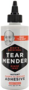 tear mender – ttb-6-d-b instant fabric and leather adhesive, 6 oz bottle, tg06h