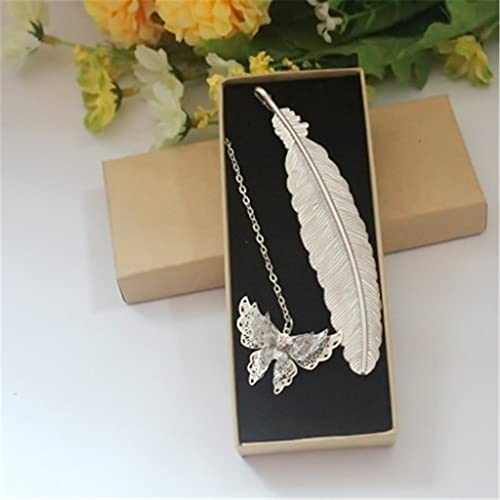 FZZDP Creative Metal Feather Bookmarks Pendant Bookmark for Teacher Gift School Office Supplies Novelty Students Stationery (Size : C)