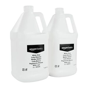 amazon basics all purpose washable school liquid glue, great for making slime, 1 gallon bottle, 2-pack