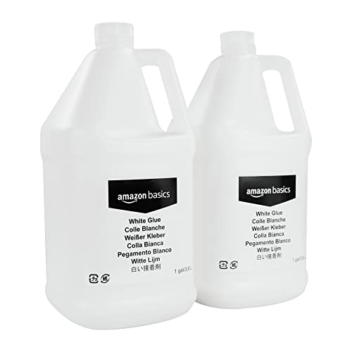 Amazon Basics All Purpose Washable School Liquid Glue, Great for Making Slime, 1 Gallon Bottle, 2-Pack