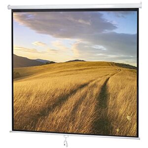 119" Projector Screen Manual Pull Down, Outdoor Movie Screen, 1:1 4K HD Wrinkle-Free Portable Projection Screen for Movie Home Office Presentation Video Game, Enjoy Outdoor Film Night, Easy to Set Up