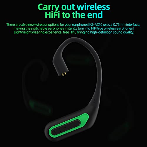 KZ AZ10 Bluetooth V5.2 aptX/TWS + Earbuds Hook with Mic Support/50 Hours Playback and APP Control for Standard 0.75/0.78mm 2PIN Connector