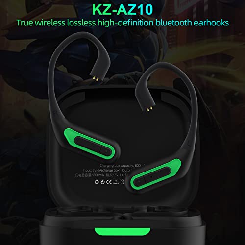 KZ AZ10 Bluetooth V5.2 aptX/TWS + Earbuds Hook with Mic Support/50 Hours Playback and APP Control for Standard 0.75/0.78mm 2PIN Connector