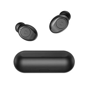 l linpa world wireless earbuds super portable true wireless stereo headphones in ear deep bass built in mic ipx6 waterproof with charging case (only 50g) 40h playtime for workout running (dark gray)