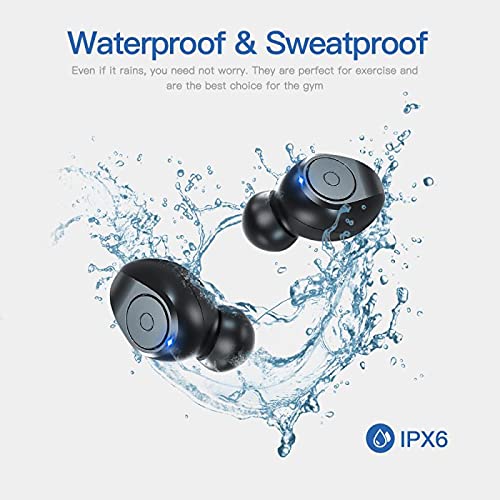 L LINPA WORLD Wireless Earbuds Super Portable True Wireless Stereo Headphones in Ear Deep Bass Built in Mic IPX6 Waterproof with Charging Case (Only 50g) 40H Playtime for Workout Running (Dark Gray)