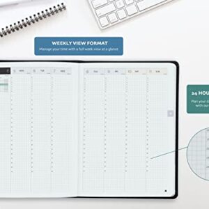 Inamio 24 Hourly Planner 2023 – 24 Hour Planner – Weekly and Monthly Appointment Book 2023 – Hardcover, Japanese Design – Minimalist Teacher Planner, Annual Planner with Time Slots – 6 x 8.5