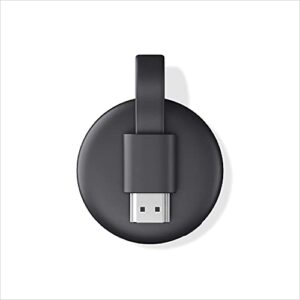 Google Chromecast - Streaming Device with HDMI Cable - Stream Shows, Music, Photos, and Sports from Your Phone to Your TV with Microfiber Cloth and Travel Carrying Pouch - Charcoal, Black