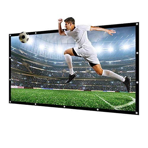 NIERBO Projector Screen Large 250 Inches 16:9 Wall Mounted Canvas HD Projection Screen Folded for Outside Home Theater 1.6 Gain Not Include Mount