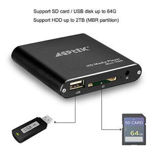 HDMI Media Player, Black Mini 1080p Full-HD Ultra HDMI Digital Media Player for -MKV/RM- HDD USB Drives and SD Cards