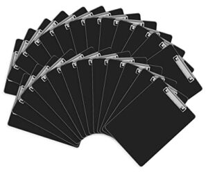 clipboards, herkka 25 pack plastic office clipboards, black color plastic clipboards, low profile clip standard a4 letter size, size 12.5 x 9 inch