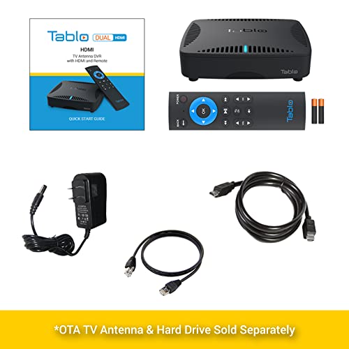 Tablo Dual HDMI [TDNS-HDMI-2B-01-CN] Over-The-Air [OTA] Digital Video Recorder [DVR] - with WiFi, Remote, Black